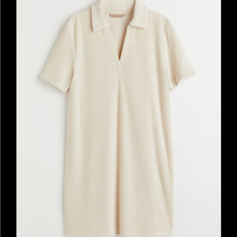 Cream Polo Collar Dress